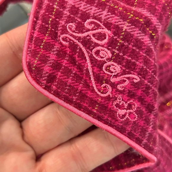 Vintage Disney Winnie the Pooh Flannel Pajama Set Hot Pink Plaid Size M-L Check - Picture 10 of 11